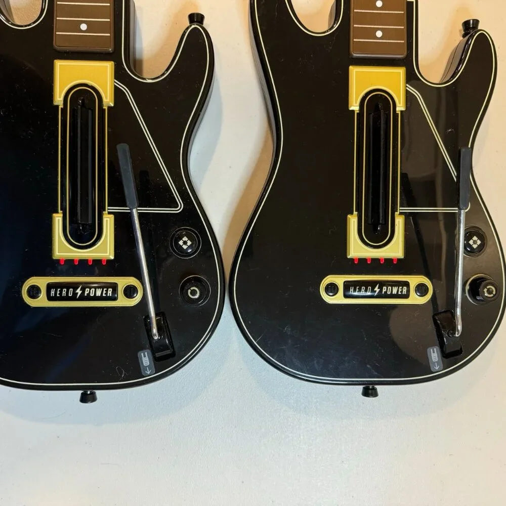Guitar Hero Wireless Controllers Lot of 2 No Straps and Dongles Untested 0000654